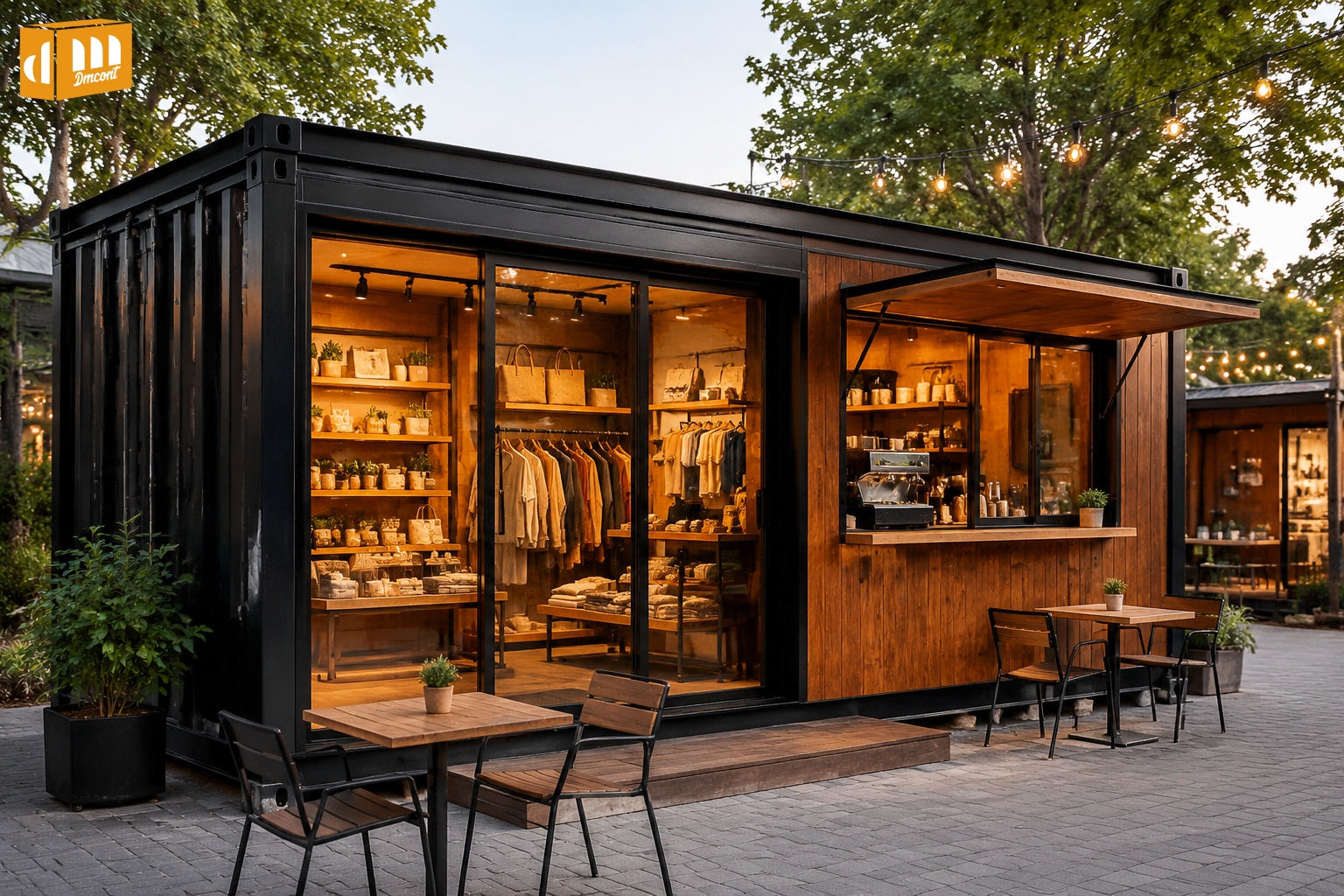 Container house used as a small business shop