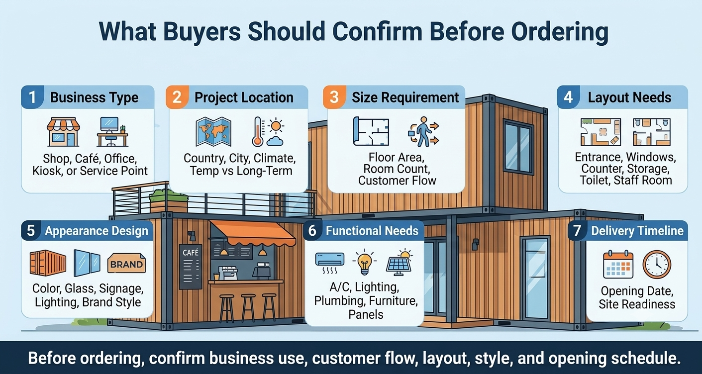 Commercial layout for container house small business