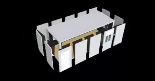 Instalación de casa contenedor plana